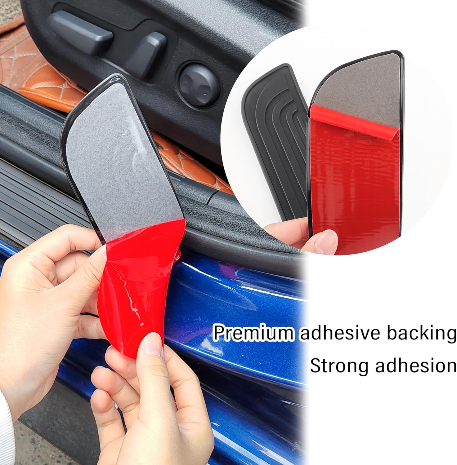 4PCS Car Door Sill Protector,Anti-Scratch Rubber Car Door Protector Edge Guards for Door Steps,Universal Waterproof Door Threshold Strips Exterior Accessories for Car Truck SUV (Black, Width 1.57") image number 6