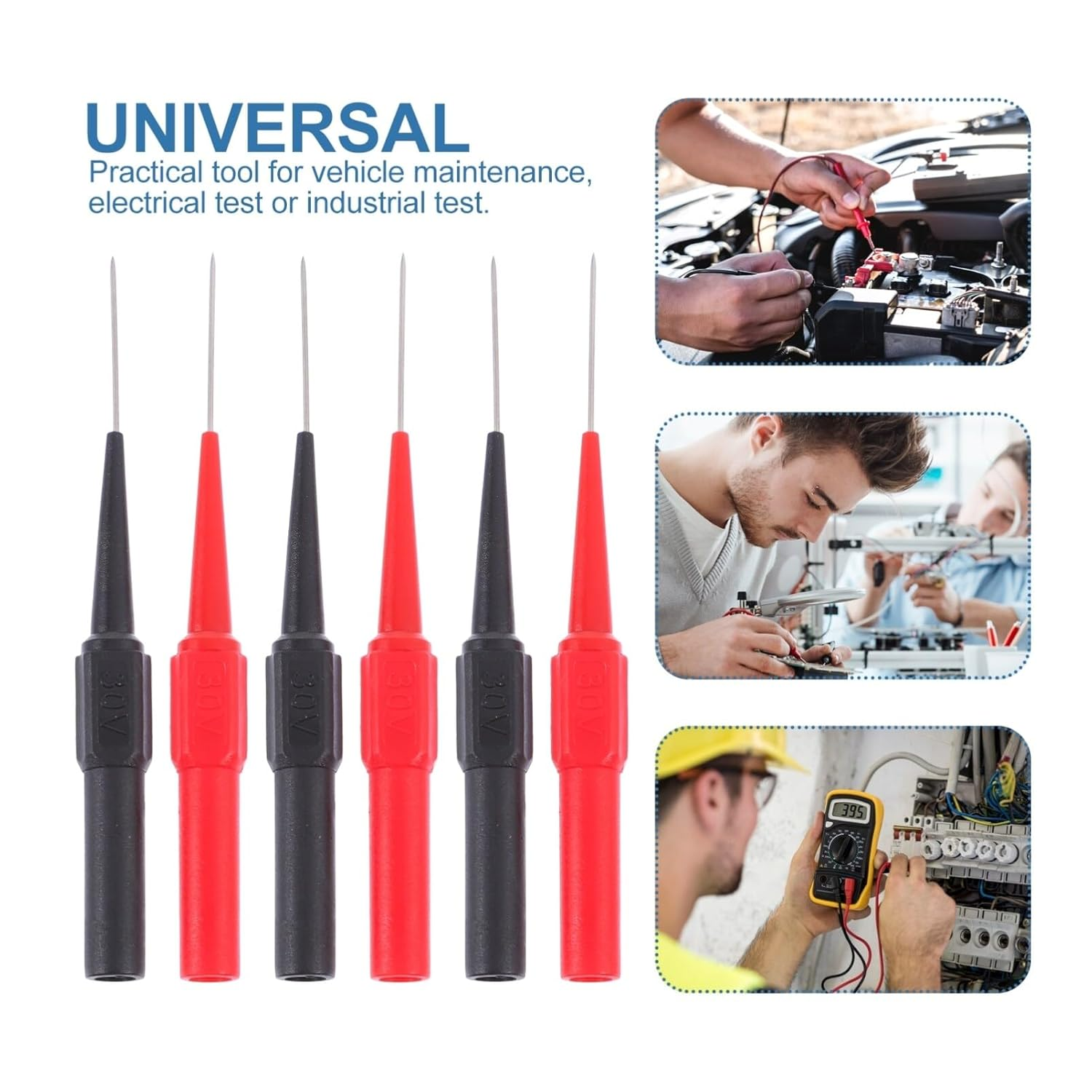 Multimeter Test Probe Needle Tips with Insulation Piercing for Automotive Electrical Testing and Vehicle Maintenance Tools