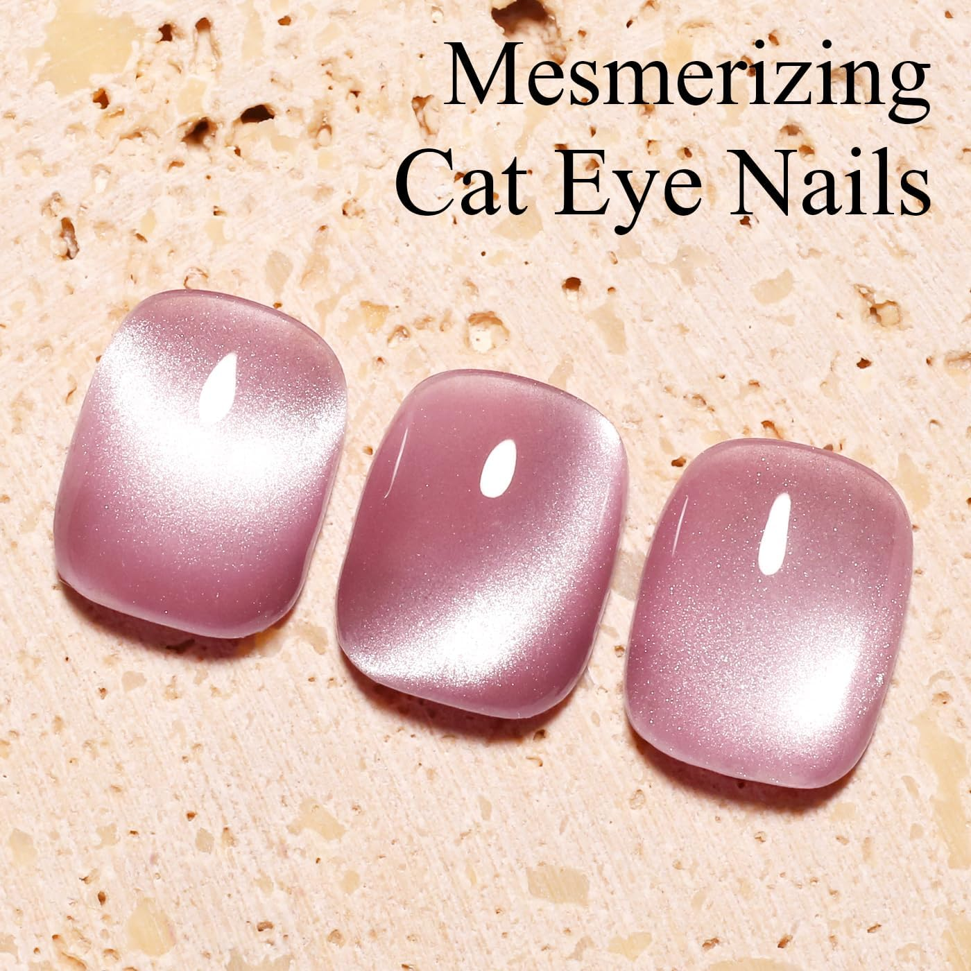 Imtiti Moonlight Pink Cat Eye Gel Nail Polish with Magnet, Holographic Glitter Shimmer Translucent UV Gel Polish for Nail Art Soak off UV LED - Cat Eye-Nude image number 3