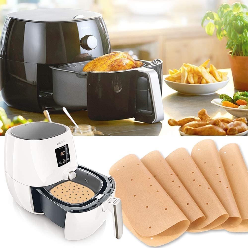 Air Fryer Parchment Paper - 200 PCS 8.5 Inch Perforated Parchment Liner,Air Fryer Liners Baking Sheets for Air Fryer,Steaming Basket,Baking,Ovening and More image number 1