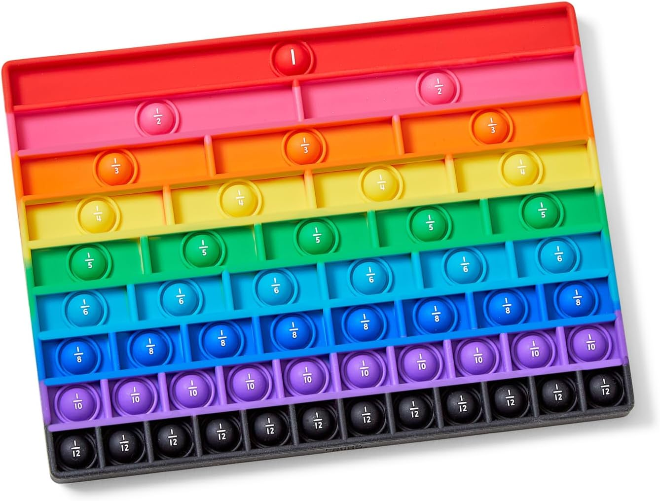 Hand2Mind Rainbow Fraction Sensory Bubble Popper, Push Pop Fidget Toys for Kids, Fraction Manipulatives, Montessori Math Materials, Fine Motor Toys, Calm down Corner Supplies, Fidgets for Classroom image number 5