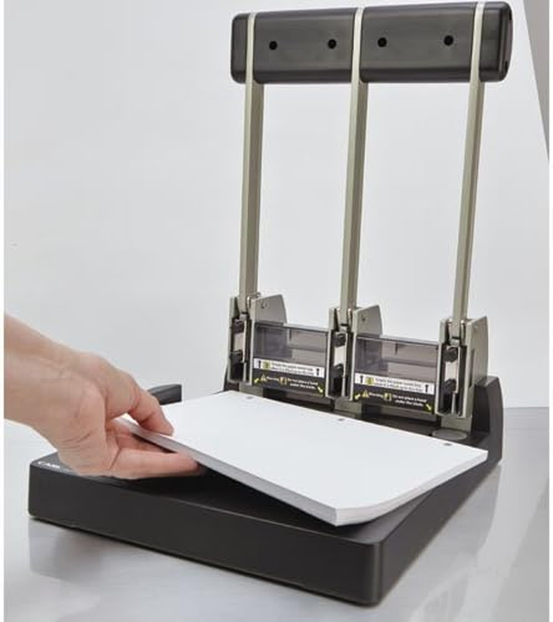 CARL, XHC-150N, Heavy Duty 3-Hole Paper Punch, 150 Sheet Capacity.,Black and Silver image number 6