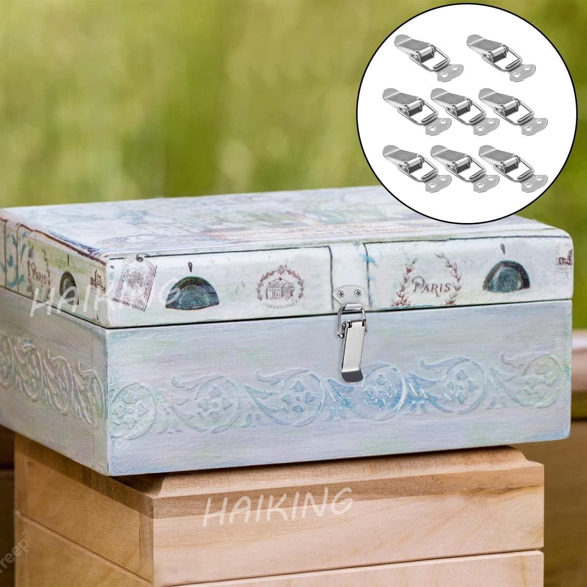 Tool Box Buckle, 8 PCS Stainless Steel Spring Toggle Locks for Cabinet, Boxes, Suitcase (90Mm Overall Length) image number 3