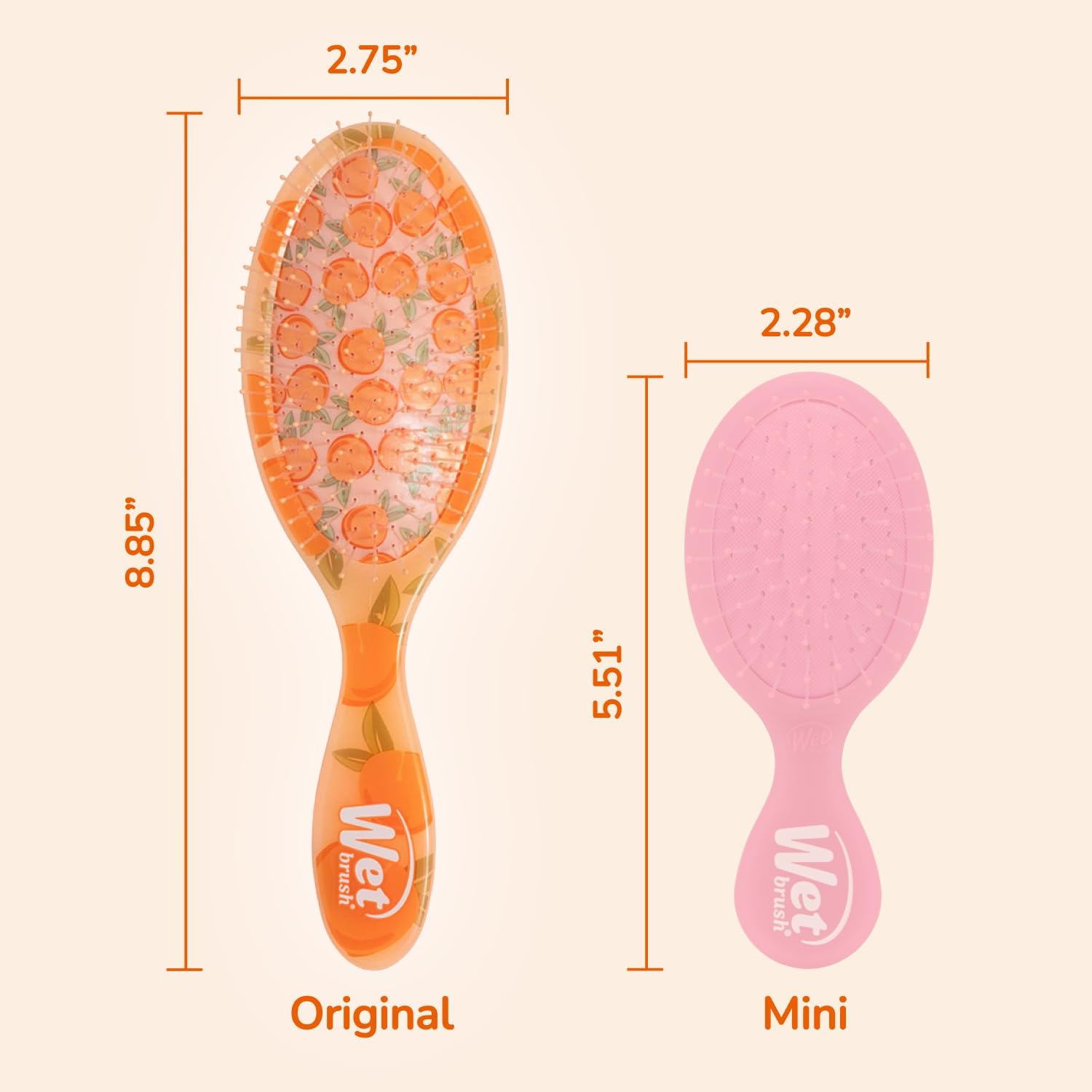 Wet Brush Original Detangler, Peach (Tutti Fruity), Ultra-Soft Intelliflex Bristles Glide through Tangles, Detagnling Hair Brush, All Hair Types (Wet & Dry), Women & Men, Limited Edition - Tutti Fruity Lemon image number 6