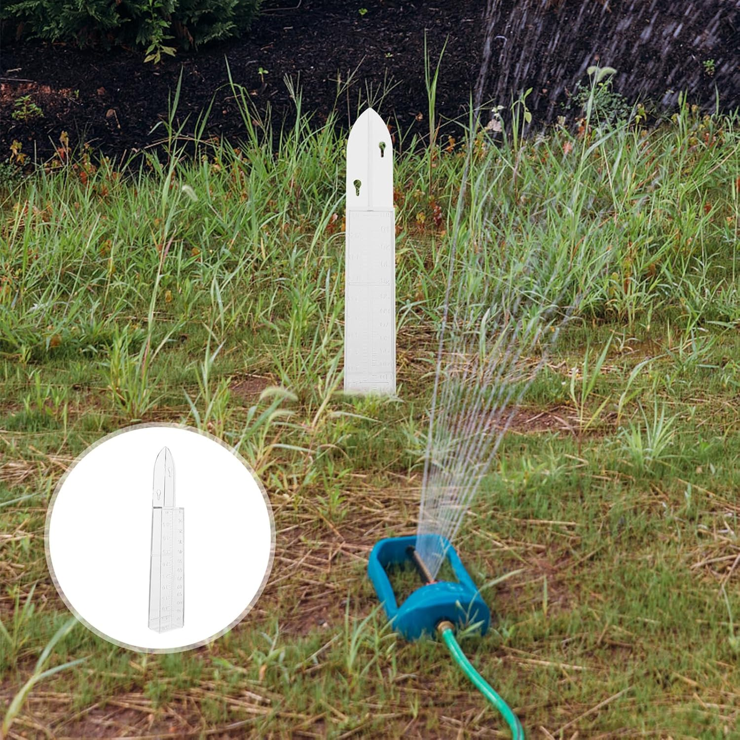 STAHAD Plastic Rain Gauge with Enlarged Scale for Outdoor Use and Practical Rainfall Measuring for Garden and Lawn Read High-Definition Numbers Simple Installation Rain Gauge Holder image number 1