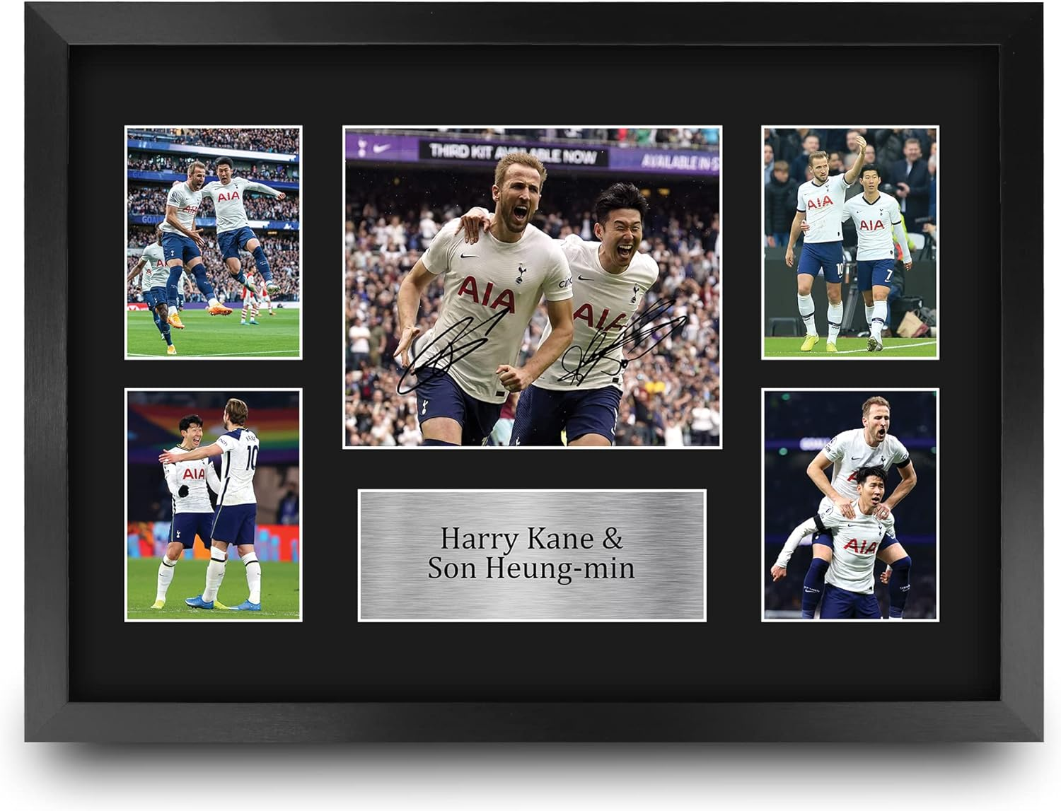HWC Trading FR A4 Harry Kane & Son Heung-Min Tottenham Hotspurs Spurs Gifts Printed Signed Autograph Picture for Football Fans and Supporters - A4 Framed