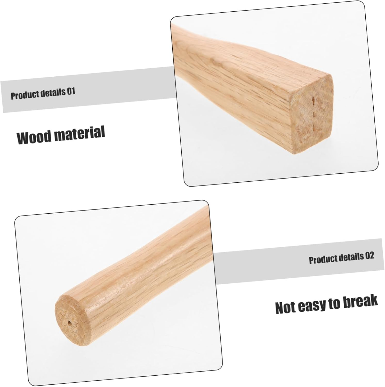 Gogogmee Wooden Hoe Handle Replacement Cycad Wood 36Cm Comfortable Install Suitable for Gardening Beige image number 2