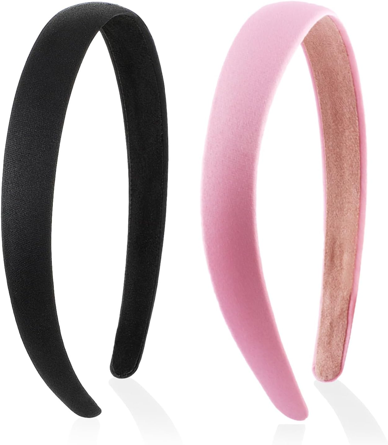 JOOTUEPO 2 Pcs Satin Headbands Hair Bands for Women, Non-Slip Headbands, Satin Covered Plastic Alice Band Hair Band Headband, DIY Headbands, Women & Girls for Everyday Wear, Work, Parties, Styling image number 4