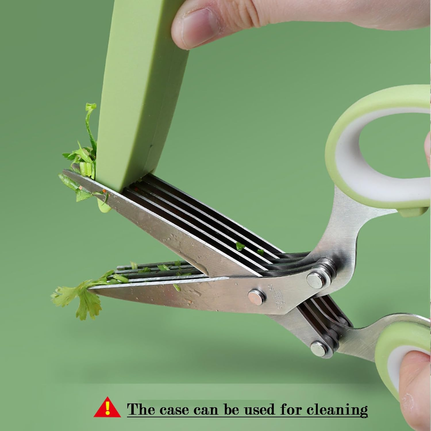 Kitchen Scissors,Herb Scissors with Kitchen Shears and Peeler,Easy to Clean,Heavy Duty Scissors for Fish, Salad,Chive, Meat, Basil, Multipurpose Sharp Sissors image number 1