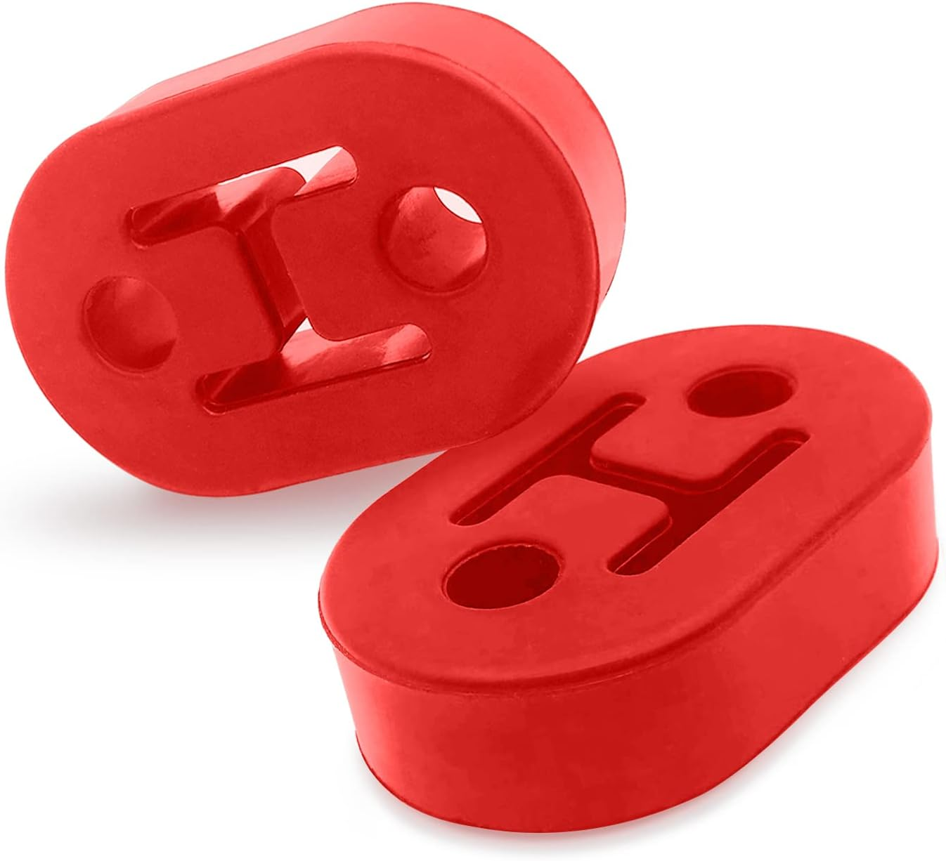 2 Pcs 2 Hole Exhaust Hanger Rubber, Universal Hole Size Diameter 0.47Inch (12Mm), Muffler Bracket Mount, Insulator Bracket for Car/Truck/Suv (Black)