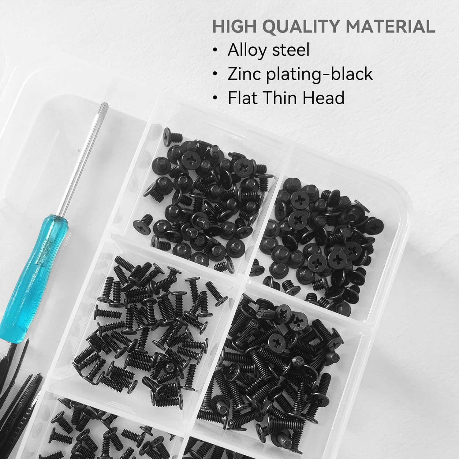 500Pcs M2 M2.5 M3 Laptop Notebook Computer Replacement Screws Kit, Countersunk Flat Head Phillips Screws Set, SSD M.2 Electronic Repair Accessories for Sony DELL Samsung IBM HP Toshiba image number 6