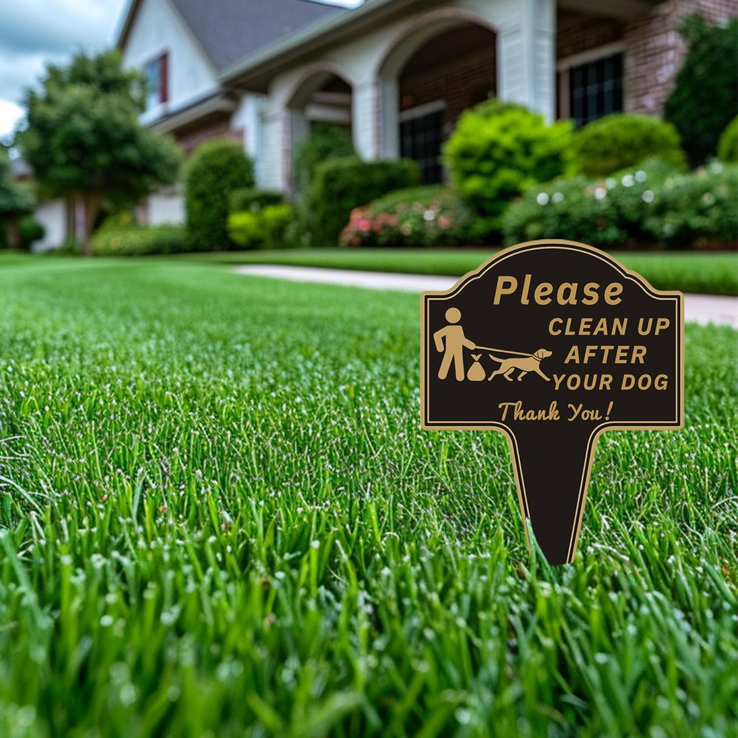 2Pcs Clean up after Your Dog Signs with Stakes, Dog Poop Signs for Lawn, No Pooping Sign for Yard, 9.6" X 13.6" Funny Metal Double Sided Yard Sign Easy Install for Outdoor Use - 2 Pcs image number 5
