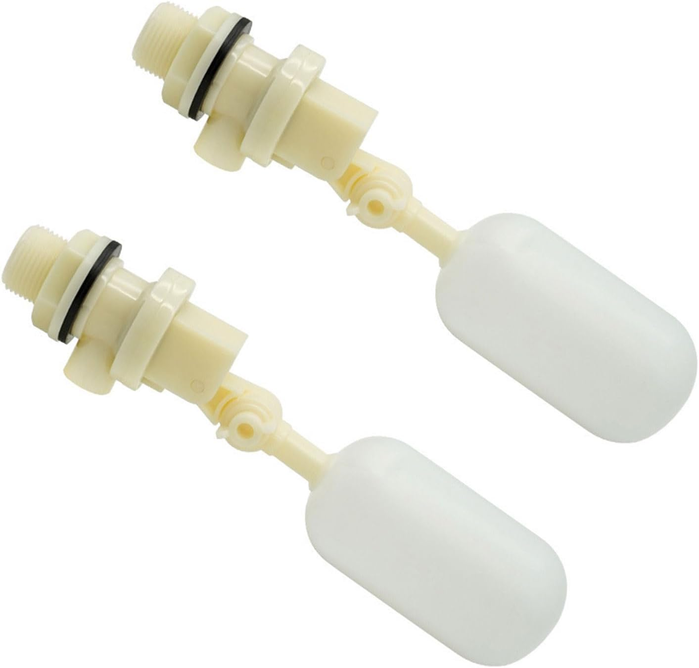 2 Pack Stainless Steel Automatic Float Valve for Water Trough, Automatic Water Level Control Float Valve with Adjustable Arm, Shut off Valve with High-Pressure for Goat, Horse, Livestock, Cattle, Dog