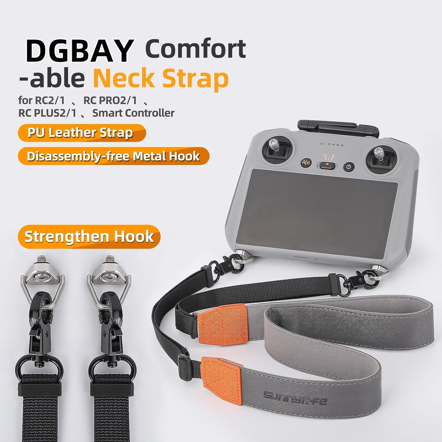 DGBAY PU Leather Lanyard Neck Strap for DJI Mavic 4 Pro,Dji Mini 4 Pro, Mini 3, Mavic 3 Classic, Air 3,Adjustable Strap for DJI RC/DJI RC 2/DJI RC Pro/Dji RC Pro 2/DJI Smart Controller image number 2
