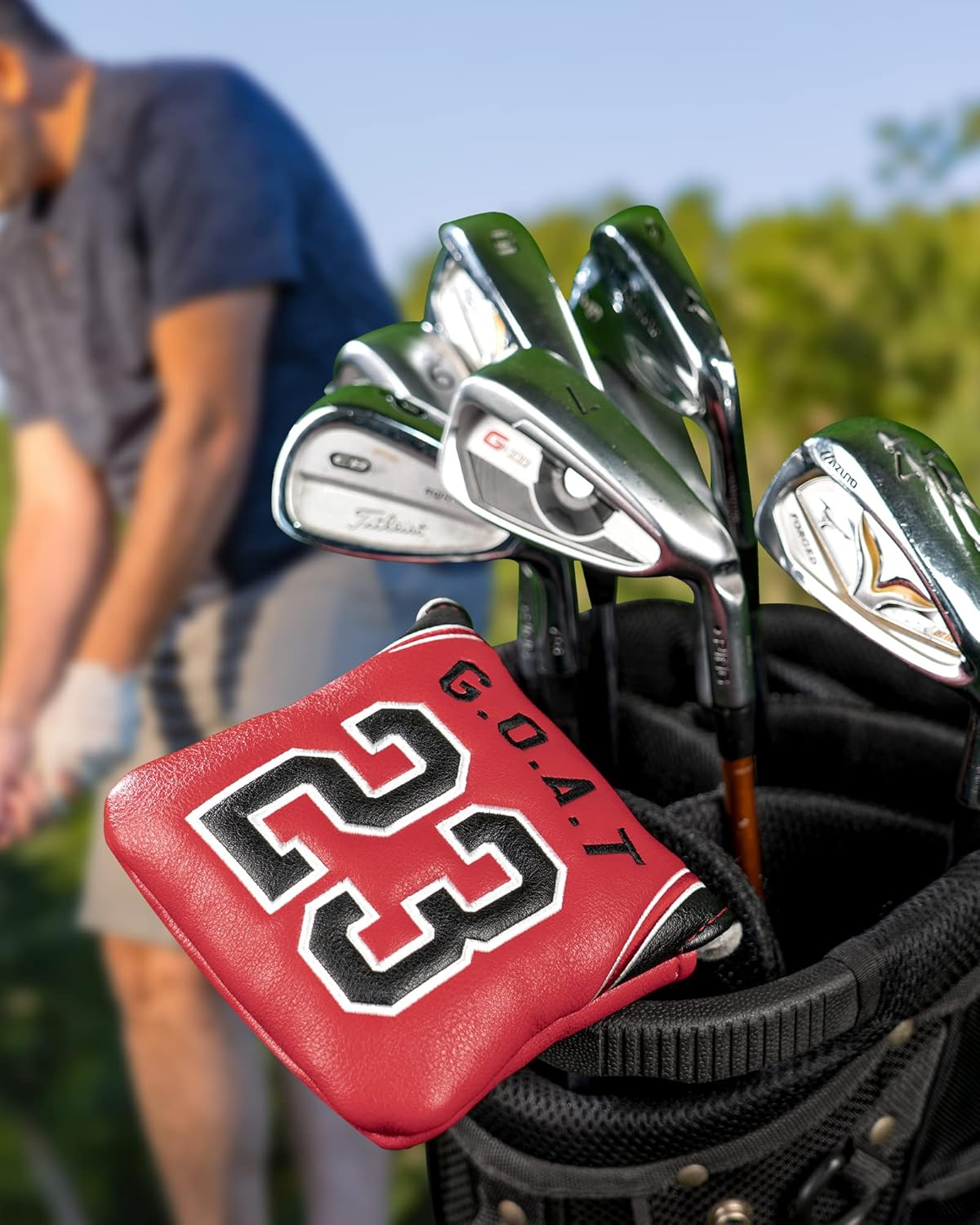 Golf Headcovers Red No.23 Golf Head Covers, 460Cc Driver Head Covers for Golf Clubs, Jersey Golf Headcovers Fairway Woods and Hybrid Fit Taylormade Callaway W/ # Tags image number 3