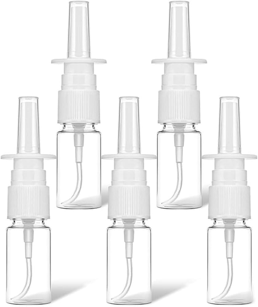 5Pcs 10Ml Nasal Spray Bottles Mist Spray Bottle Clear Empty Rhinitis Care Sprayer Direct Spray Container for Saline Essential Oils image number 3