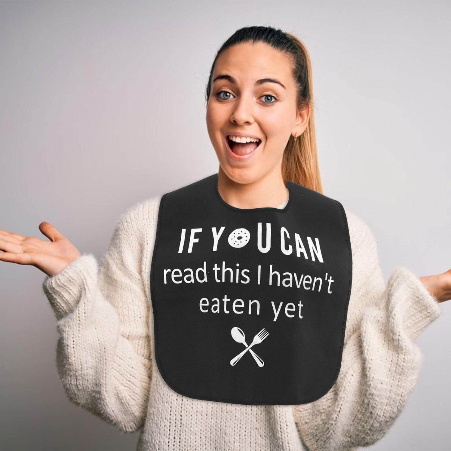 Iplusmile Waterproof Washable Adult Bibs for Elderly Women Men, Reusable Large Adult Bibs for Eating image number 2