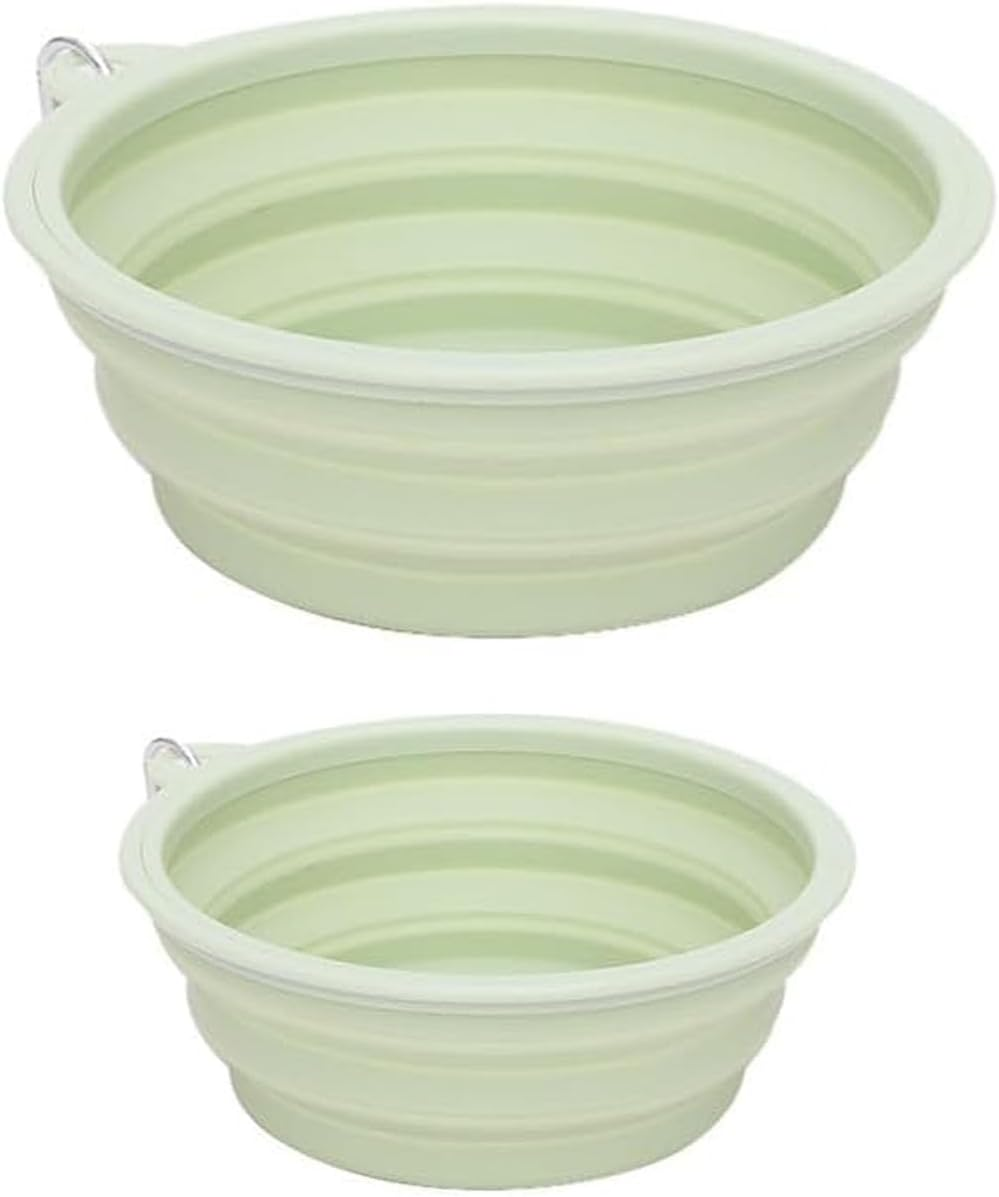 2 Pack Foldable Pet Travel Bowls (600Ml), 100% Food Grade Silicone One-Piece Molding, No Plastic Edge, Buckle Portable Pet Feeding and Drinking Tray, Suitable for Outdoor, BPA Free image number 6