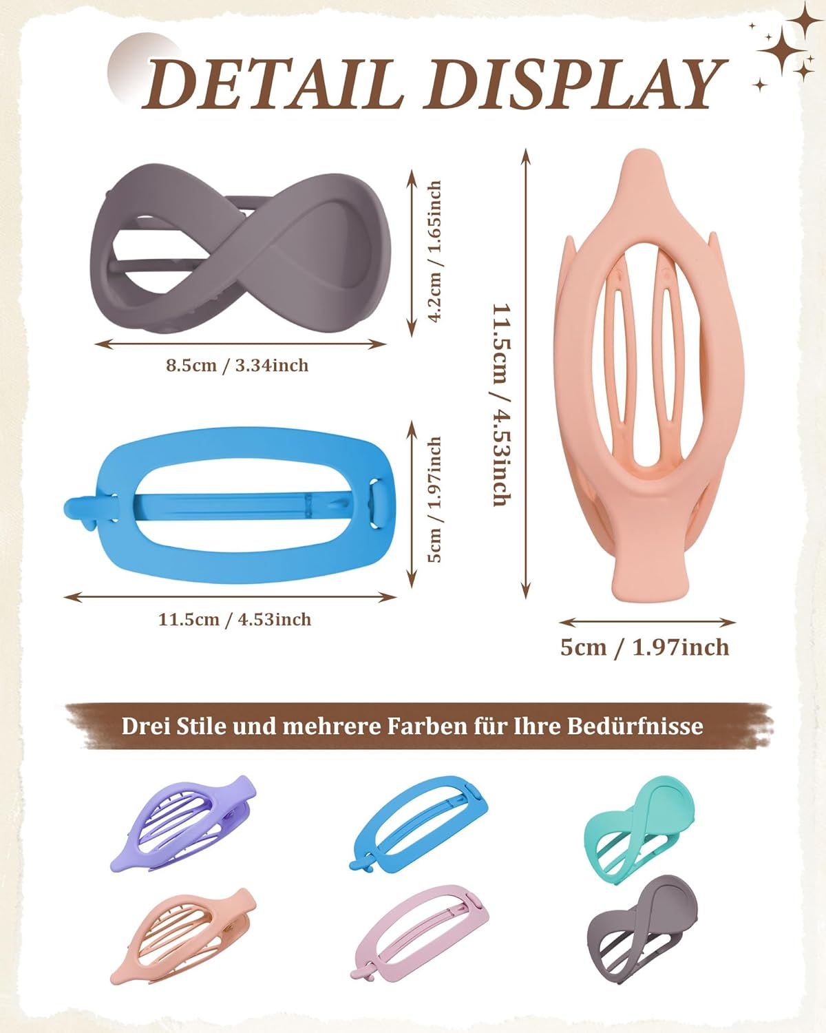 Kajeer Pack of 6 Flat Hair Clips for Women - French Flat Hair Claw Clips Comfortable Flat Hair Claw Clips for Thick Thin Hair, Daily Life, Sports, Driving (Macaron - Colours) image number 2