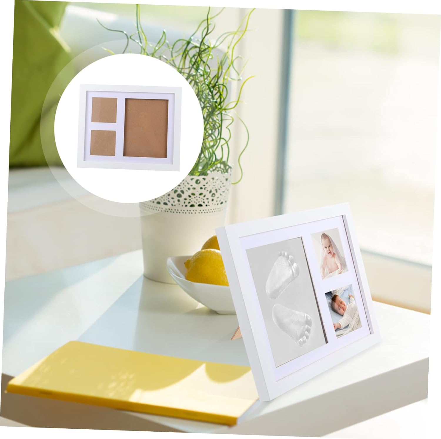 Yardwe 2 Sets Newborn Keepsake Kit with Hand and Footprint Frame for Photos Nursery Wall Decor and Standing Display Shower Gift to Capture Life and Precious Growth Moments image number 5