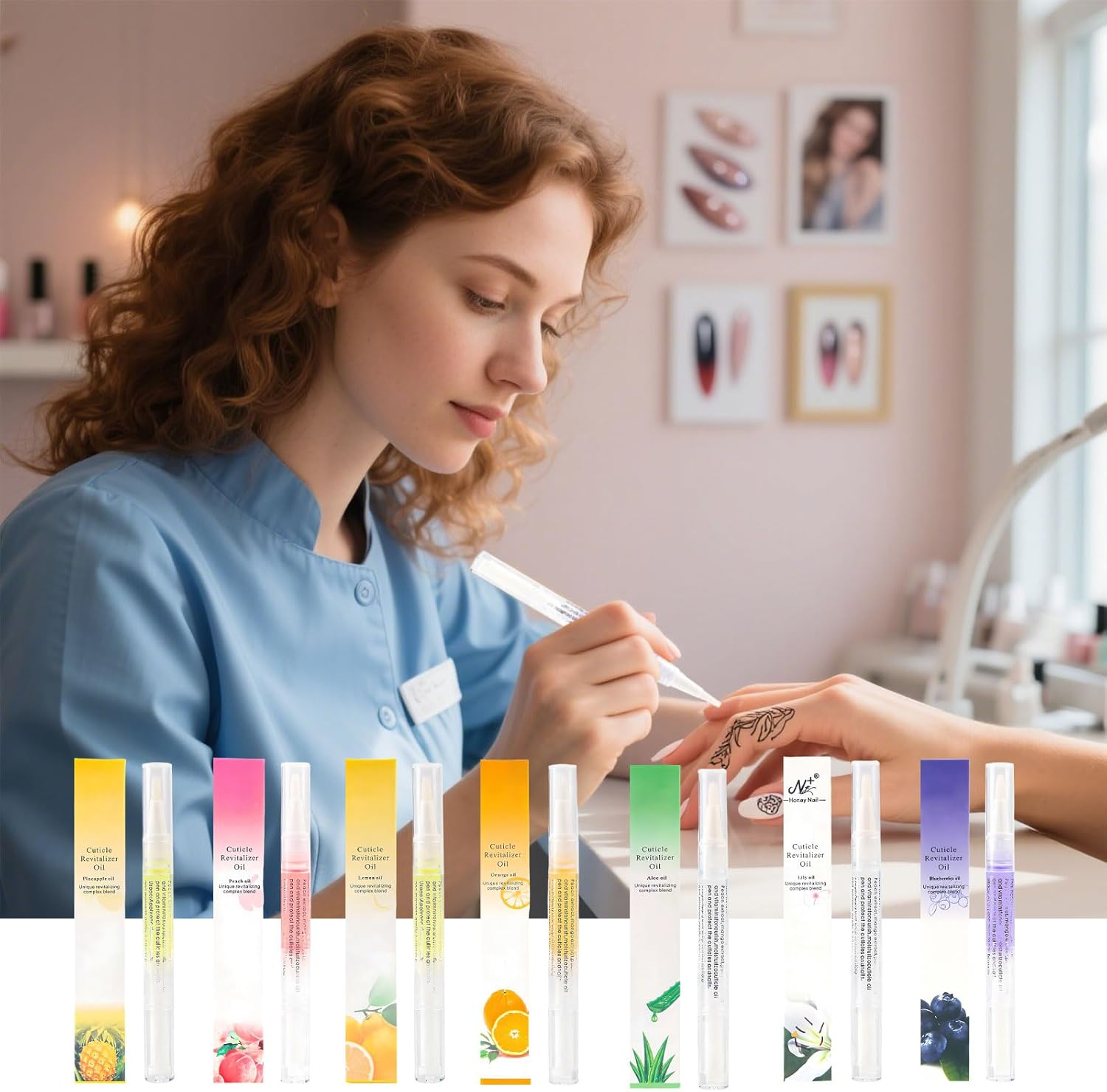 8 Pcs Nail Oil Pen, Deep Nourishment Cuticle Oil, Keratin Layer Oil Pen Set, Nail Growth Essence, Deburring and Dead Skin for Repairing Cracks, Dry and Nourishing Pen image number 1