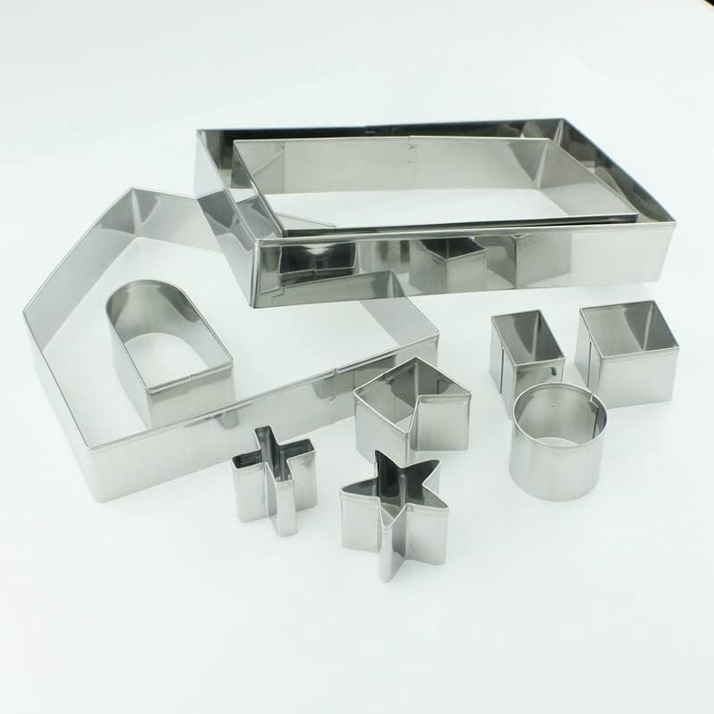3D Christmas Gingerbread House Cookie Cutters, Stainless Steel Cartoon Biscuit Cutter Mould, DIY Baking Pastry Stainless Steel Mold for Xmas Holiday Thanksgiving image number 1