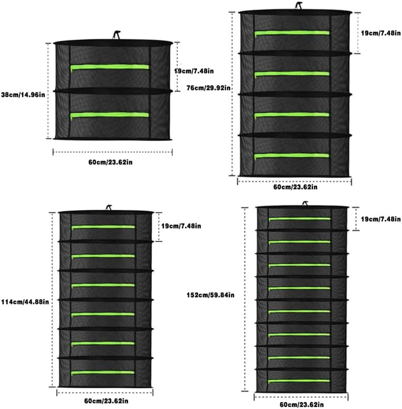 2-8 Tier Drying NET Large Shelf HYDROPONIC Hanging Grow HERB Plant Dry Rack Durable Fabric&ndash; Perfect for Plants & Grow Harvest image number 3