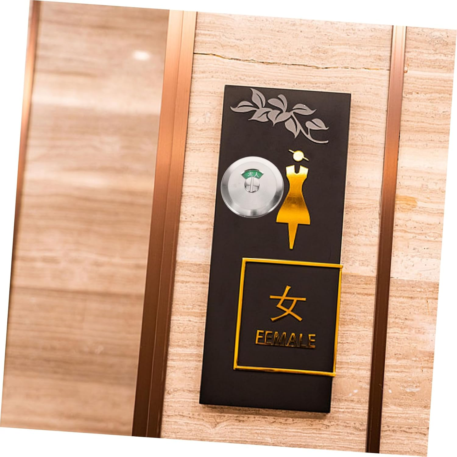 VILLFUL Stainless Steel Toilet Door Lock Hotel Room Door Lock Door Lock for Hotel Rooms Vacant Occupied Sign Door Lock Door Handle Lock Door Lock for Bathroom Zinc Alloy Indicator Lock image number 2