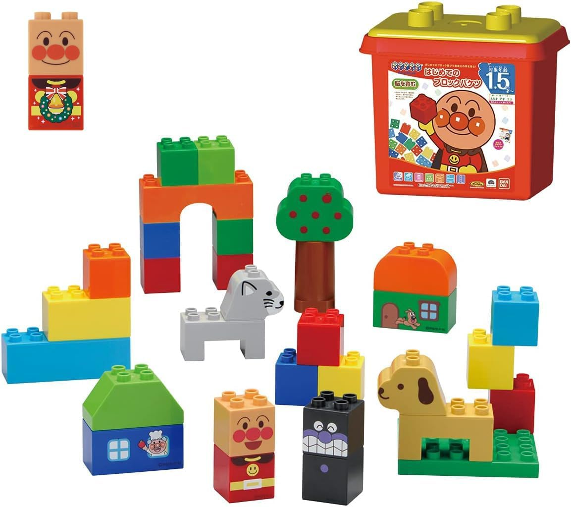 Bandai Blocklabo Anpanman My First Block Bucket (2025 Winter Bonus: Includes Original Blocks) image number 6