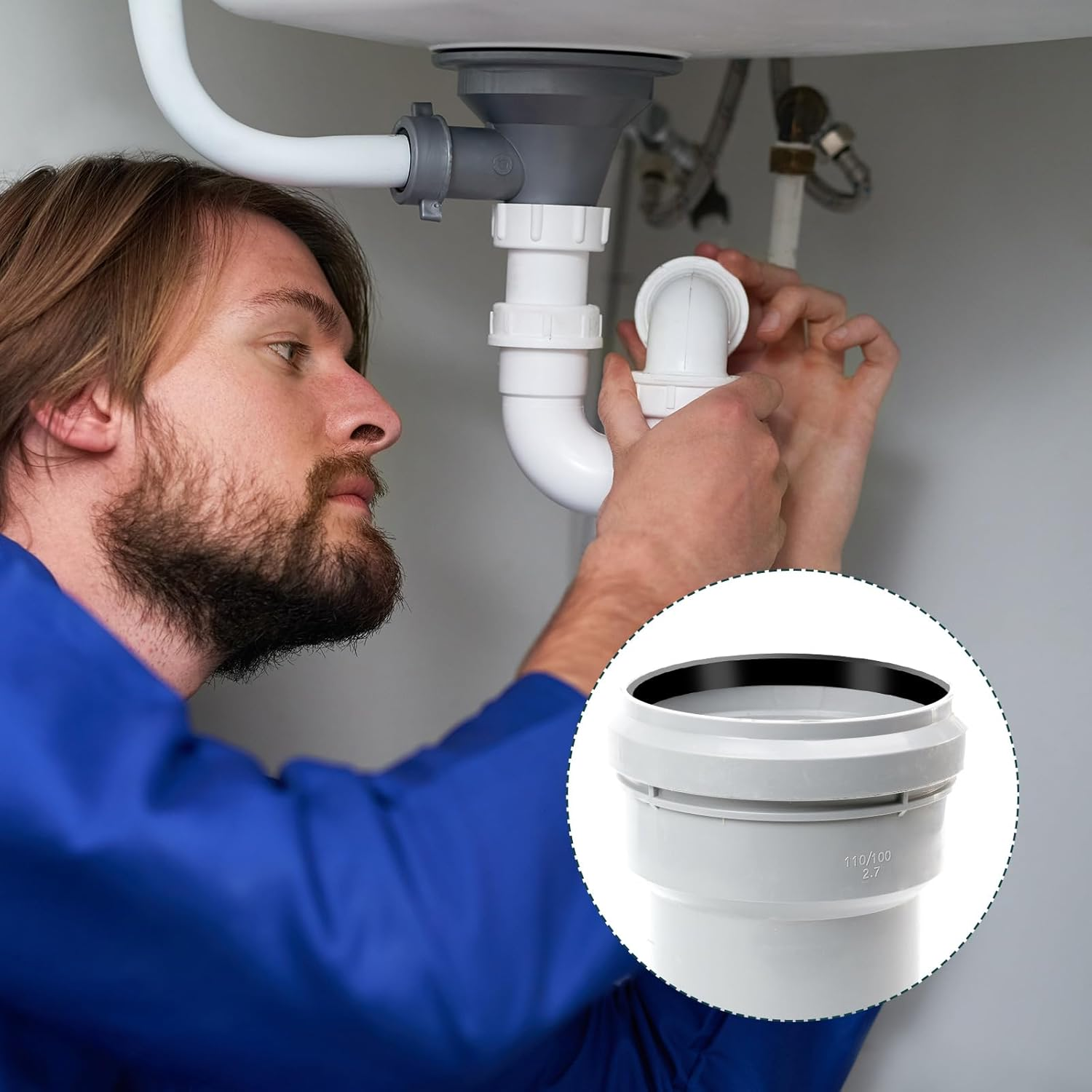 12Pcs Silicone Sealing Washer for Taper Gasket, Good Sealing Washer for Drain Hose for 1 1/2 Inch Drain Hose for Sealing Sink Drains image number 5