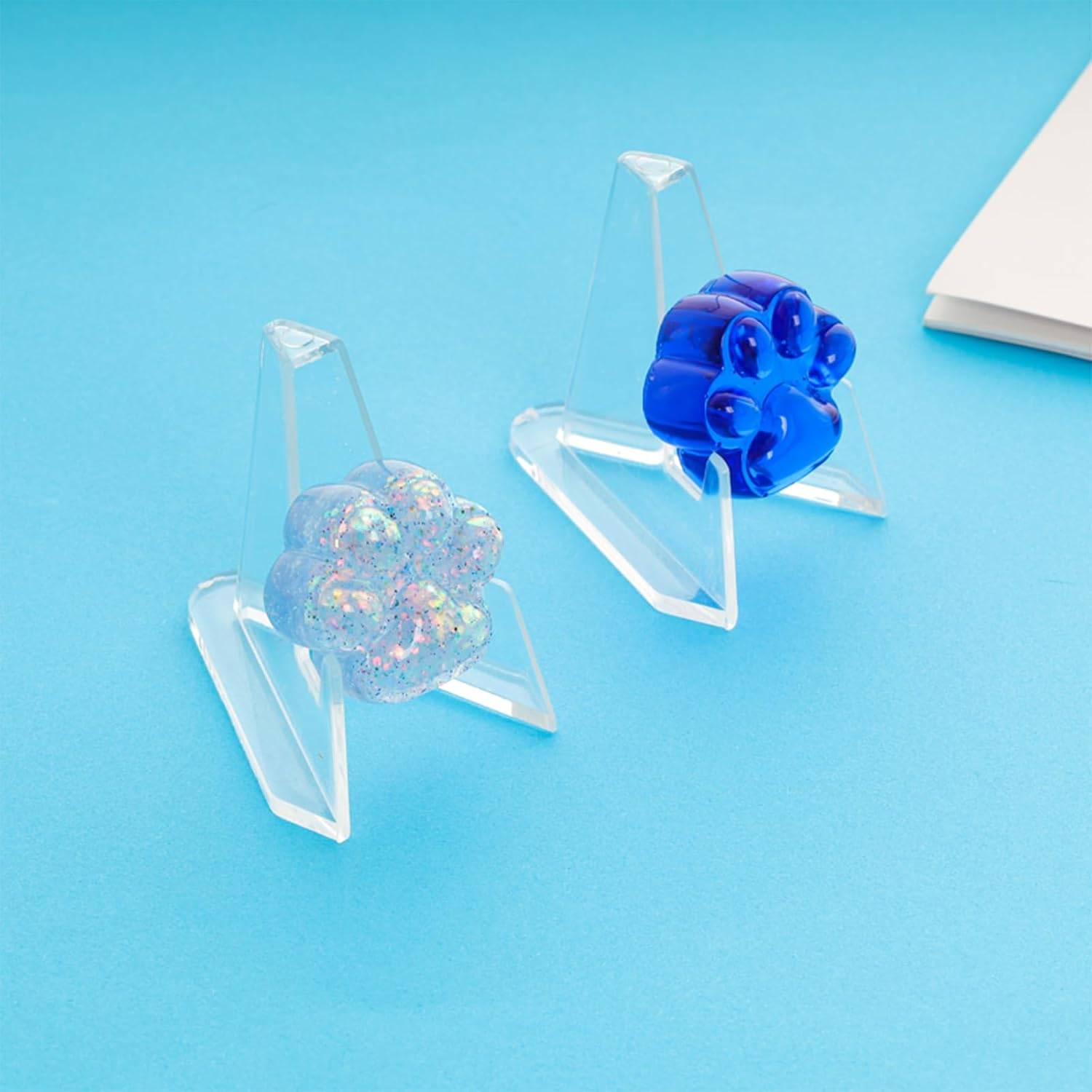 30 Packs Card Display Stand Acrylic Easel Stands Coin Display Easel Holder Mini Card Stands Sports Card Holder for Coin Graded Card Challenge Medals Sports Card Baseball Card Trading Card image number 4