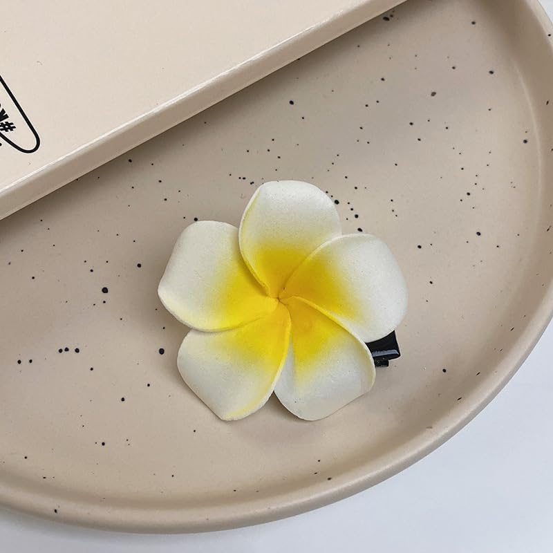 White Hawaiian Flowers Hair Clip Hair Clip Hair Accessories for Party Beach Bridal Hair Styling Accessories Clips image number 1