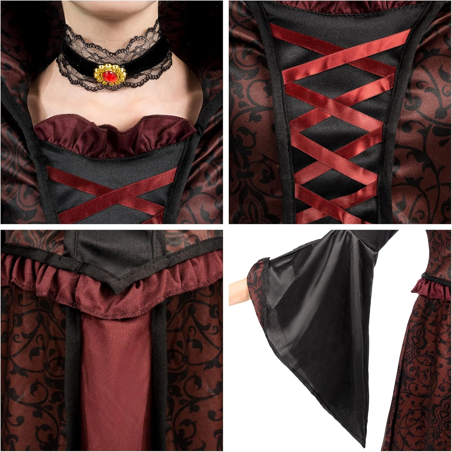 Spooktacular Creations Halloween Royal Vampire Costume Set for Girls Dress up Party, Cosplay, Vampire-Themed Party