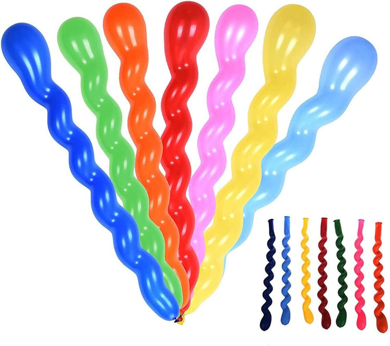 100Pcs 40 Inches Latex Spiral Balloons for Boys Girls Birthday Festival Party Decoration Mix Colors&hellip;