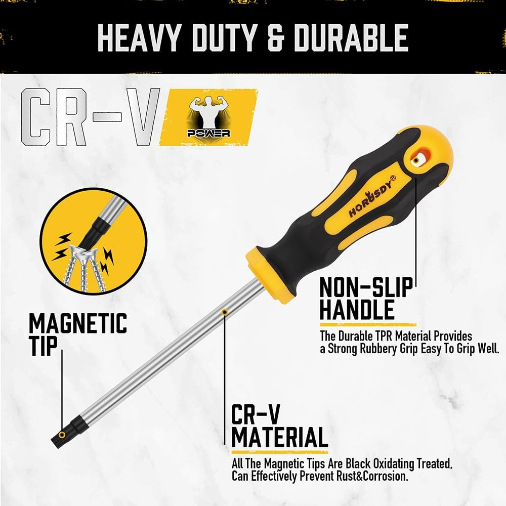 HORUSDY 13-Piece Magnetic Torx Screwdrivers Set | T5 - T40 Magnetic Torx Screw Drivers Set | Star Screwdriver Set