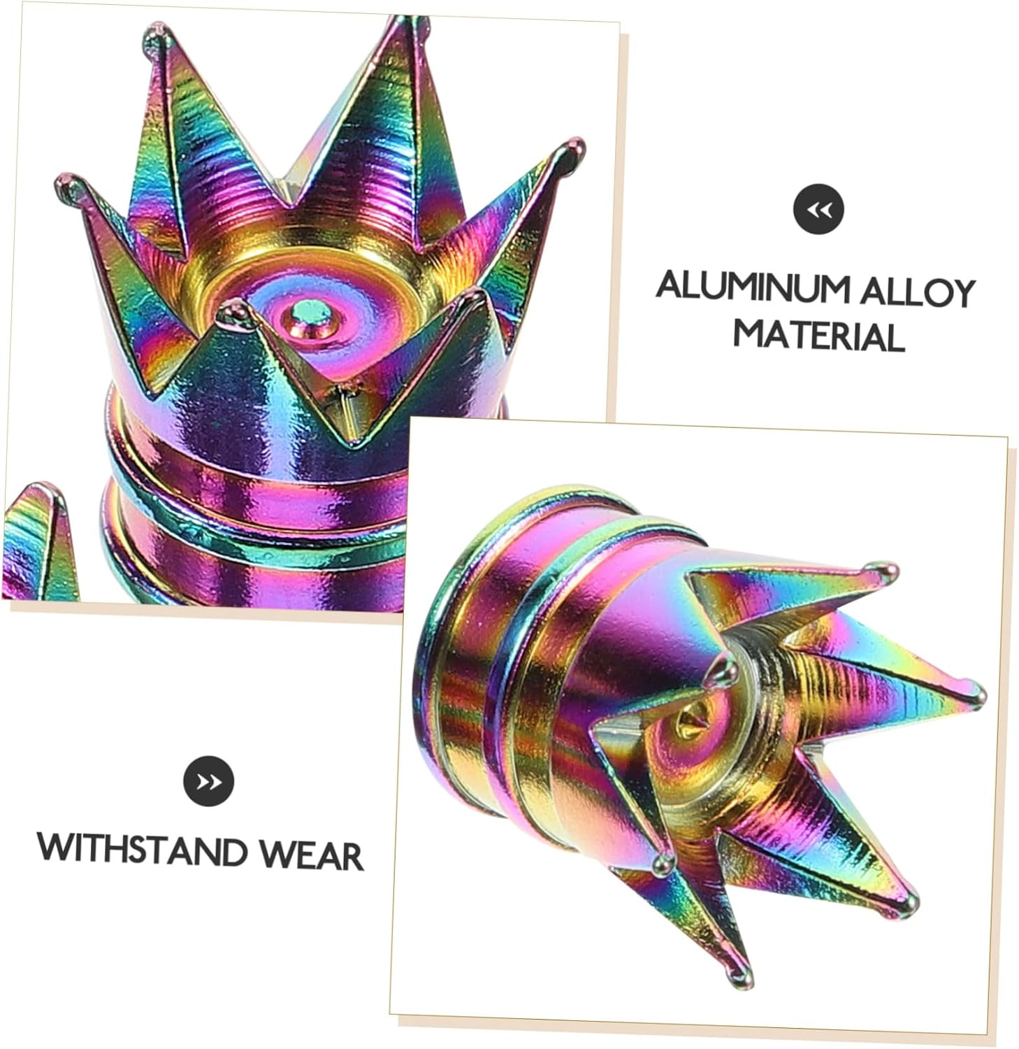 SHERCHPRY Universal Aluminum Alloy Tire Valve Caps 4Pcs, Car Wheel Stem Covers, Dustproof Caps for Cars, Motorcycles, Trucks, and Suvs, Automotive Tire Accessories image number 2