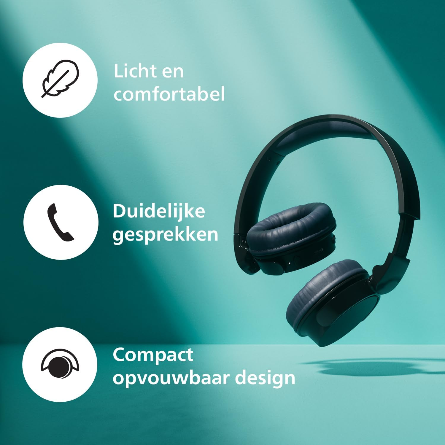 PHILIPS TAH3209BG Lightweight On-Ear Wireless Bluetooth Headphones with Passive Noise Isolation - 25 Hours Playtime, Clear Calls, Dynamic Bass, 2 Hours USB-C Charging - Beige image number 5