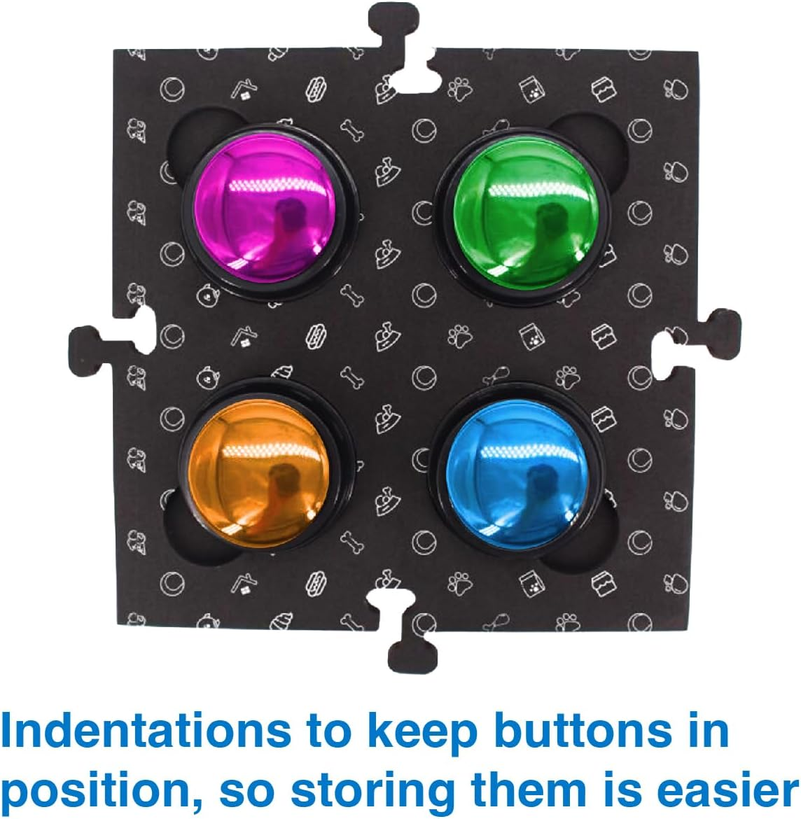 LASER Tech4Pets Black Talking Button Mat 2-Pack: Organize & Protect Your Buttons for Effective Pet Communication image number 2