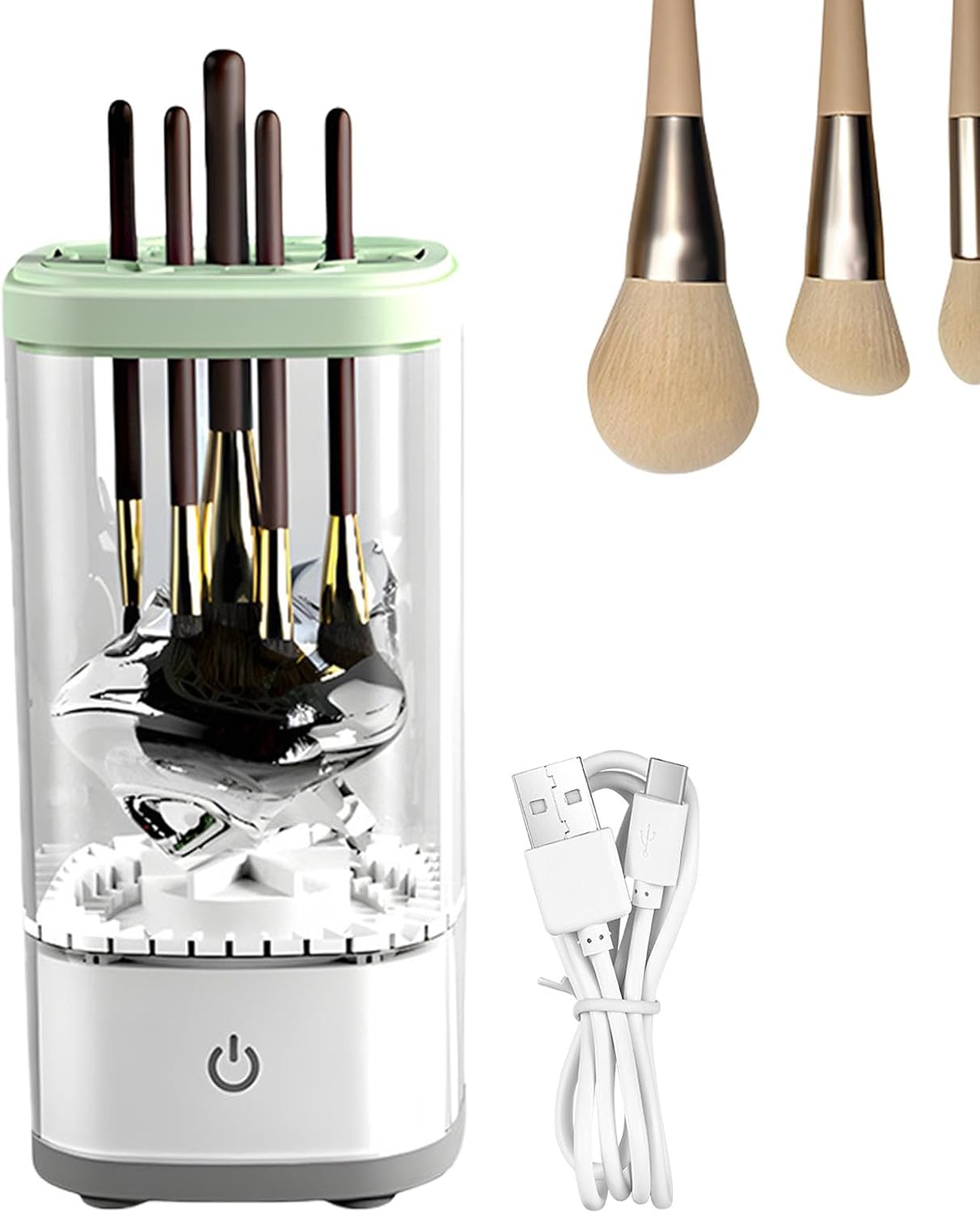 The Cozy Luna Brush Cleaner,Beauty Swirl Cosmetic Brush Cleaner,Cosmetic Brush Cleaner Machine,Electric Makeup Brush Cleaner,Rechargeable Automatic Makeup Cleaning Machine image number 5