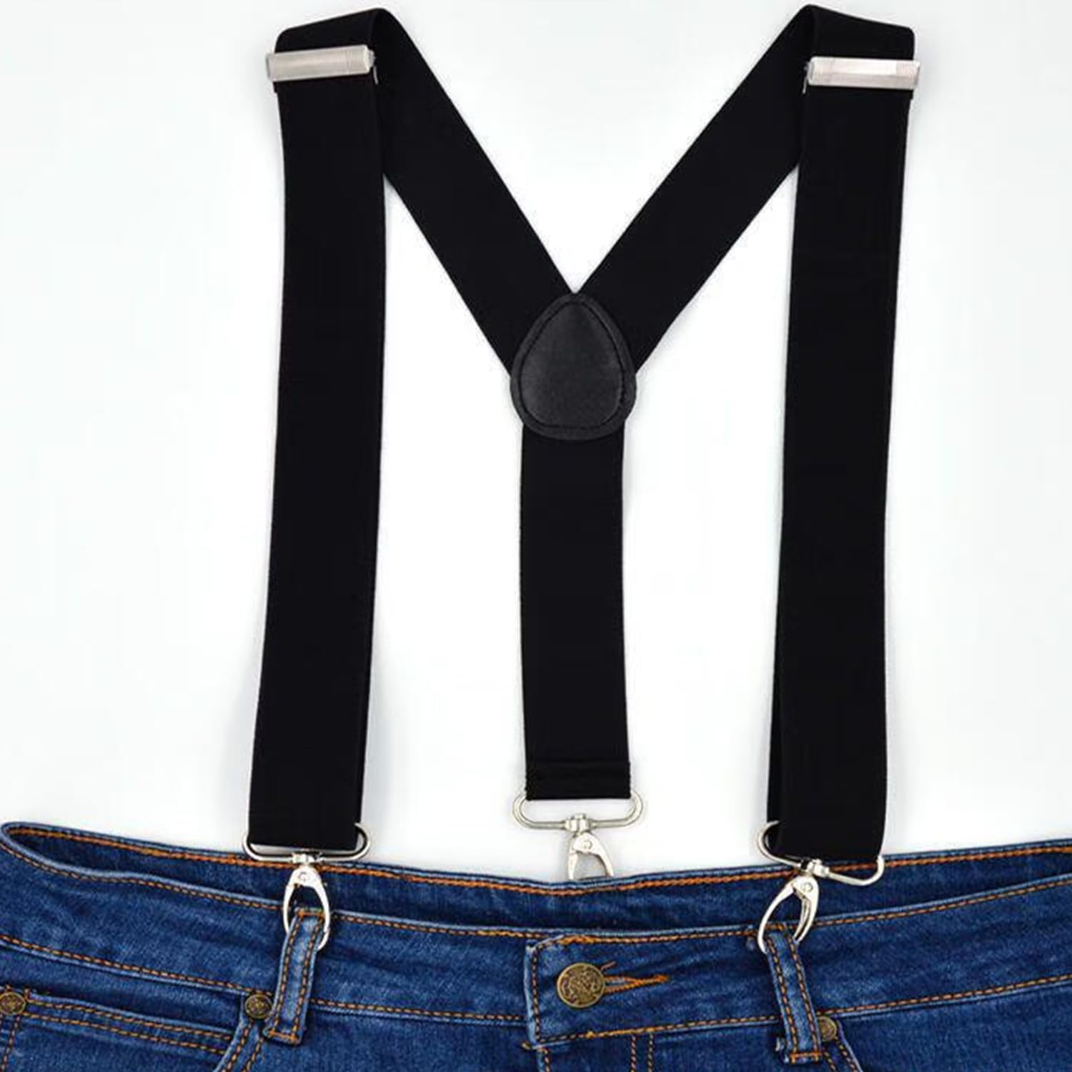 Suspenders for Men,Adjustable Suspenders with 3 Hooks,Elastic Straps Design,Y-Back Costume Suspender Heavy Duty for Work by H HOME-MART - Coffee image number 6