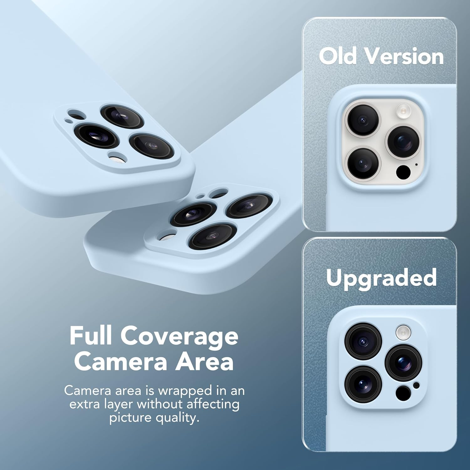 Suydanbox Magnetic for Iphone 13 Pro Case, Compatible with Magsafe, [Full Camera Protection][Screen Protector] Silicone Shockproof Protective Phone Case for Iphone 13 Pro 6.1", Light Blue image number 1