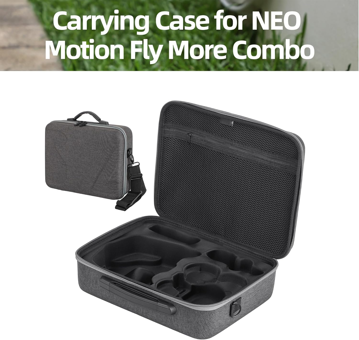 CERFFOOL Portable Drone Accessory Storage Bag for DJI Neo Motion Fly More Combo & Goggles N3, Gray, Elegant image number 2