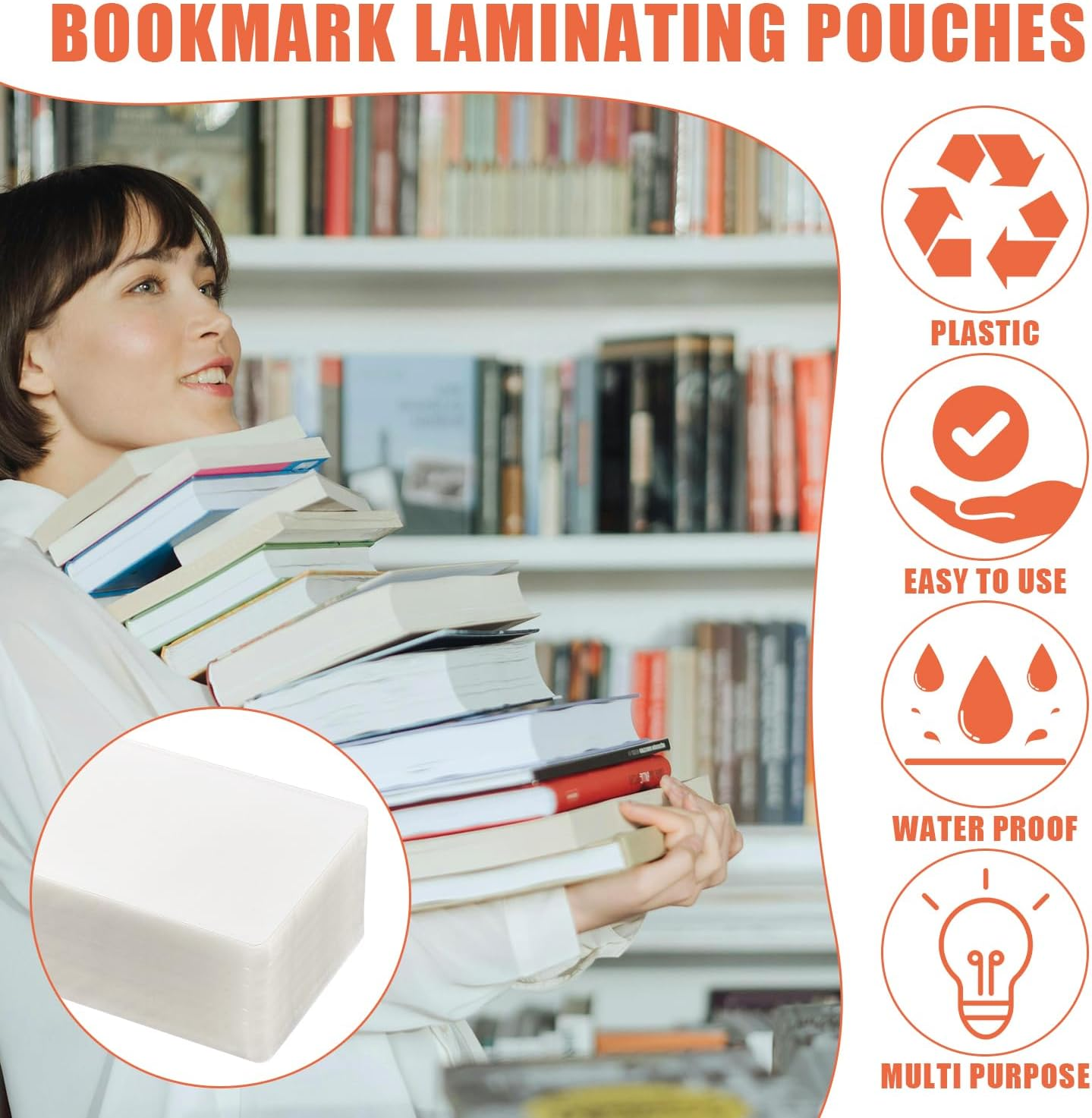 200Pcs Bookmark Laminating Pouches, 2.36X6.29 Inch Hot Laminating Pouches 5 Mils Clear Bookmark Sleeves Thermal Laminating Pockets for Book Lovers Nature Lovers image number 6