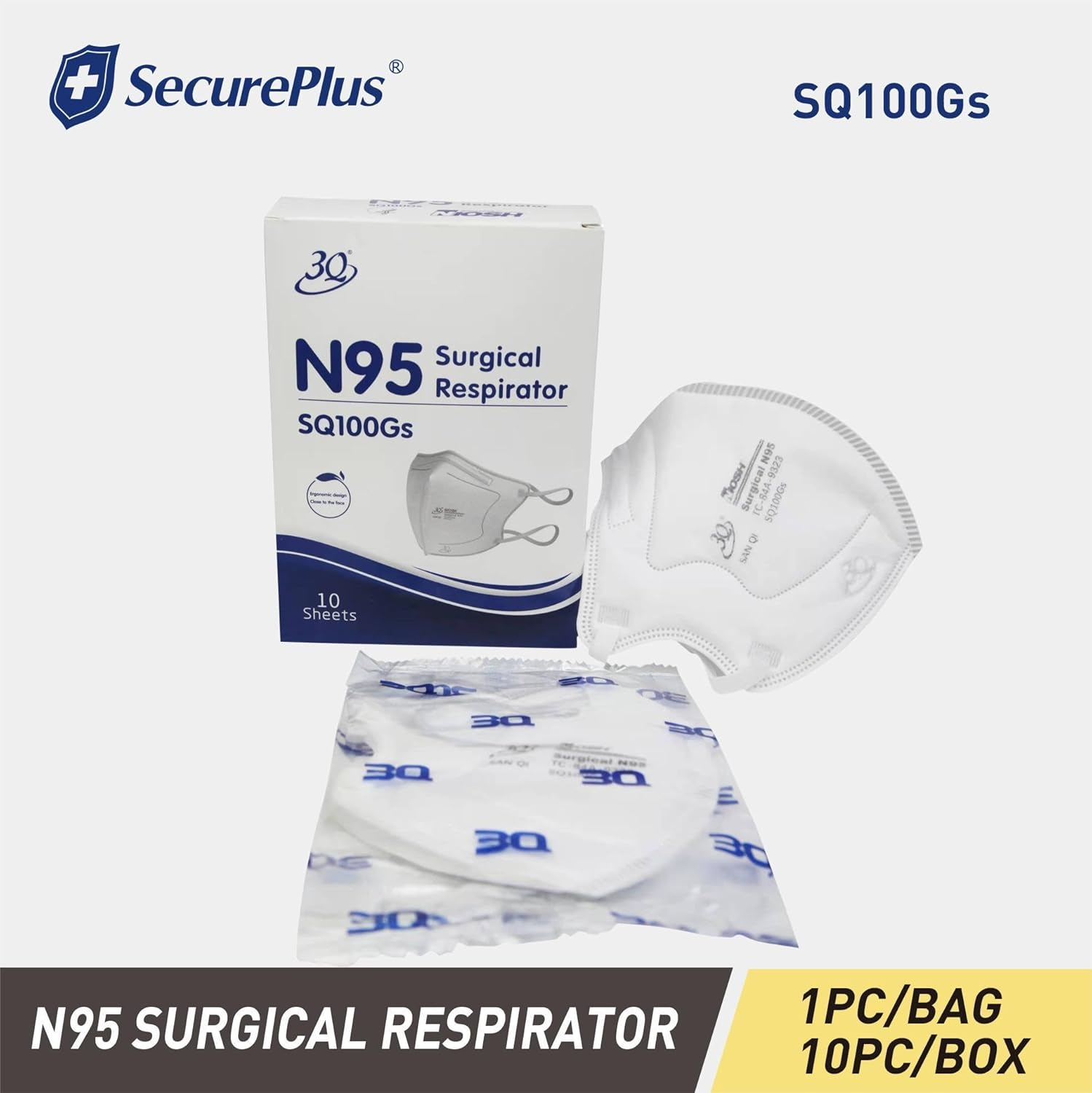 SECURE plus 40Pcs KN95 Mask Breathable Filtration Efficiency &ge; 95% Protective Cup Dustproof Disposable Mask anti PM2.5 image number 3