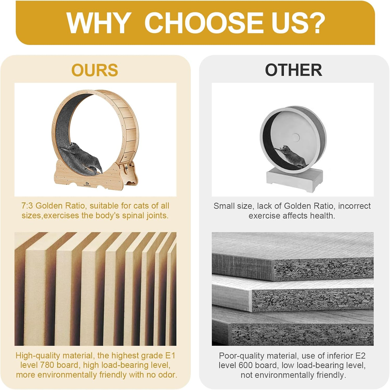 Cat Wheel, 42" M Large Cats Exercise Running Wheel, Cat Treadmill for Indoor Cats image number 2