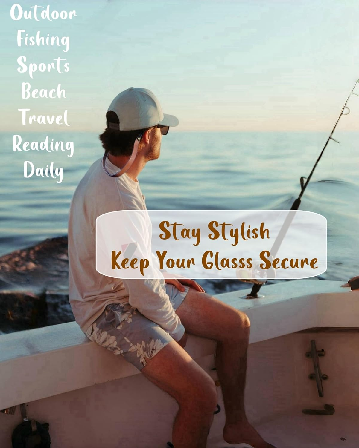 Full-Grain Leather Glasses Strap Handmade Sports Sunglasses Eyeglasses Holders around Neck Gifts for Men Women image number 2