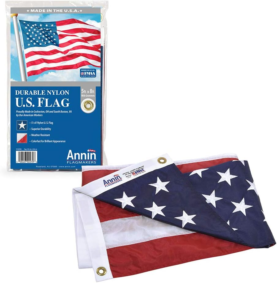 Annin Flagmakers Model 2460 American Flag All-Weather Nylon Solarguard Nyl-Glo, 3 X 5 Feet image number 6