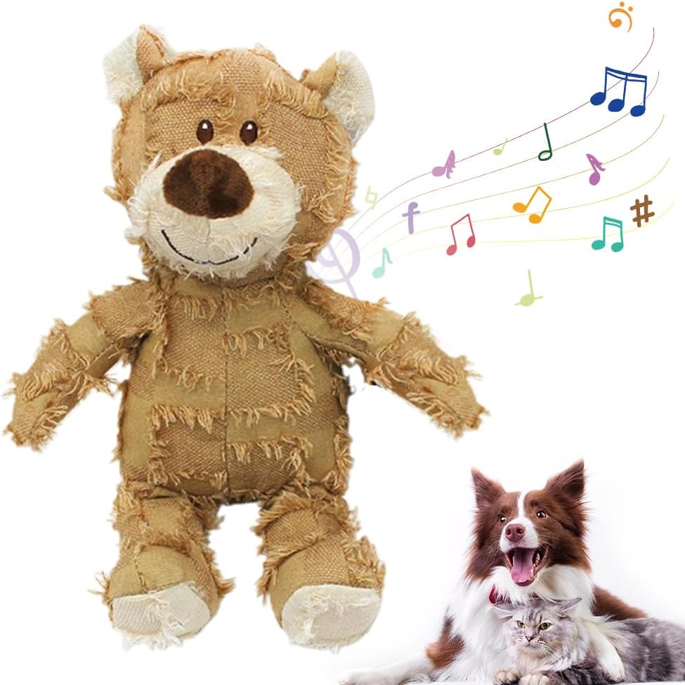 Indestructible Robust Bear, 2024 Upgraded Dog Companion for Heavy Chewers Large Small Dogs Toys for Heavy Chewers Unbreakable Stuffed Plush to Keep Them Busy (Navy, Large)