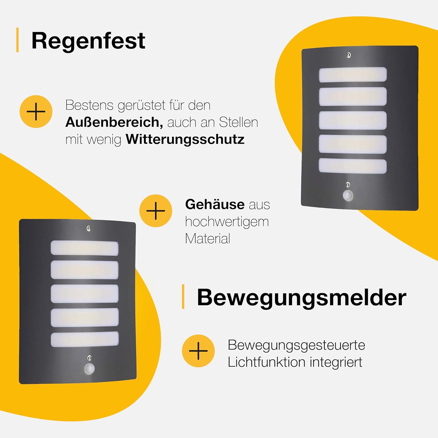 BRILLIANT Lamp Todd Outdoor Wall Light Motion Detector Anthracite | 1X A60, E27, 60W, Suitable for Standard Lamps (Not Included) | Scale a ++ to E | IP Protection Class: 44 - Splash-Proof