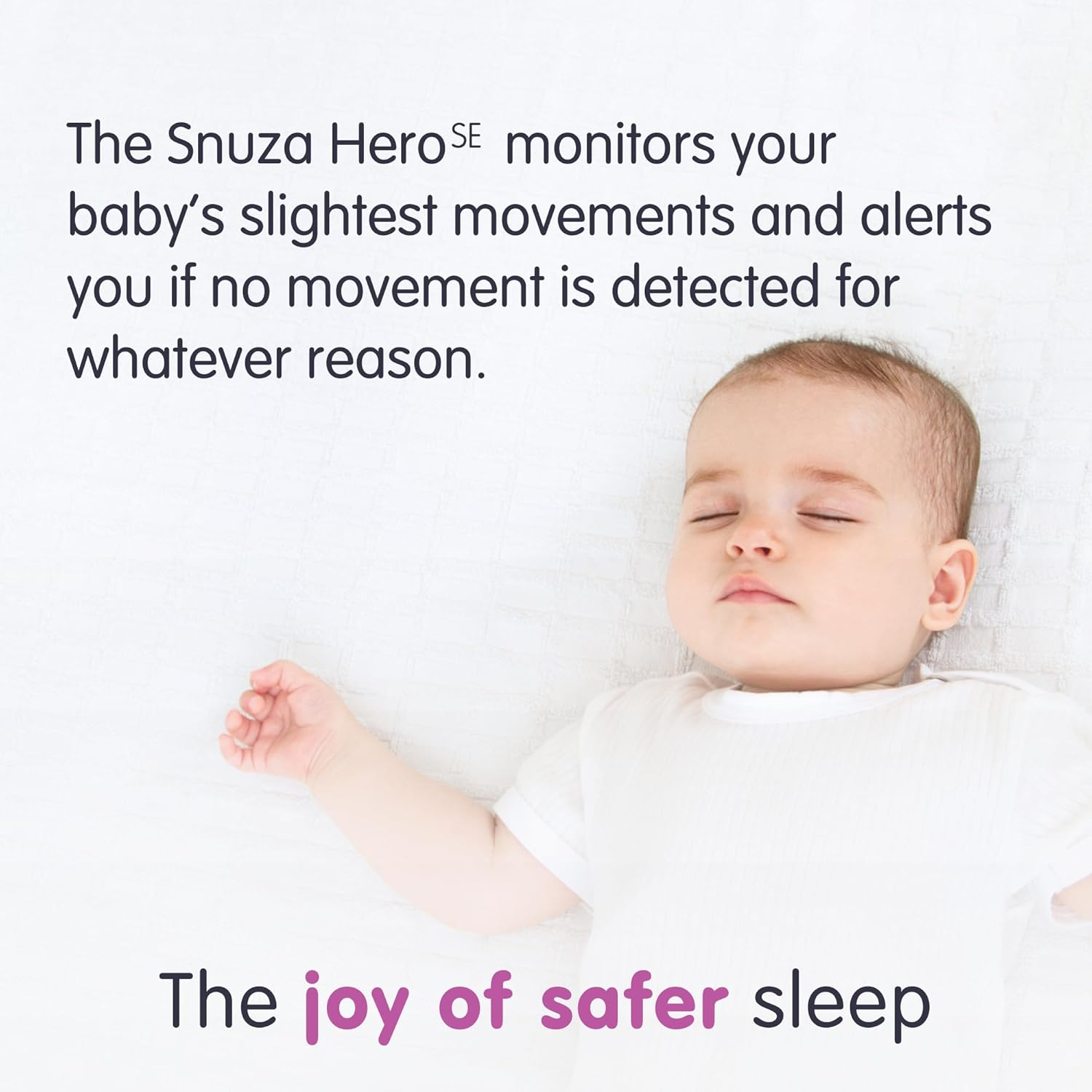 SNUZA HERO Baby Abdominal Movement Monitor: Real-Time Alerts for No Breathing, Gentle Vibration Rousing, Portable & Wearable, Medical Grade Material. Safer Sleep for Infants. Peace of Mind for Parents image number 3